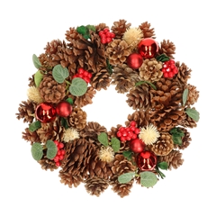 Kerst D34cm Krans Dennenappel