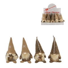 Kerst Deco Gnoom D07*15cm Ass.