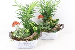 Arr2 Td - Zink Ovaal Jardin - Oranje/wit 24P 40cm
