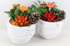 Arr2 Mb - Hout Rond White Wash - Oranje/rood 18P 30cm