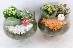 Arr2 Pl - Glas Op Voet X6 - Oranje/wit 18P 24cm
