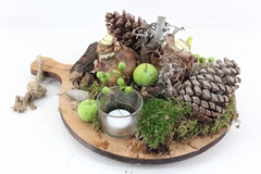 Arr4 Amaryllis Mb - Hout Dienblad Rond Xl 2bol 38P 17H