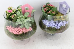 Arr2 Pl - Glas Op Voet X6 - Lila/roze 18P 23cm