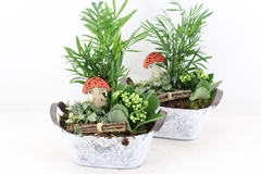 Arr2 Td - Zink Ovaal Jardin - Wit 24P 41cm